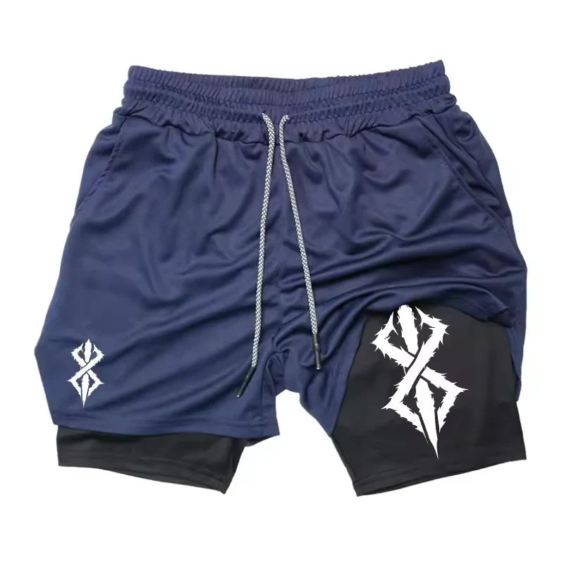 Berserk Gym Shorts | Two‑Layer Anime Gym Shorts | Breathable Performance Shorts